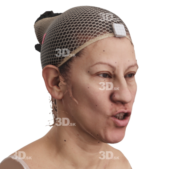 Head Woman 3D Phonemes And Emotions Hispanic