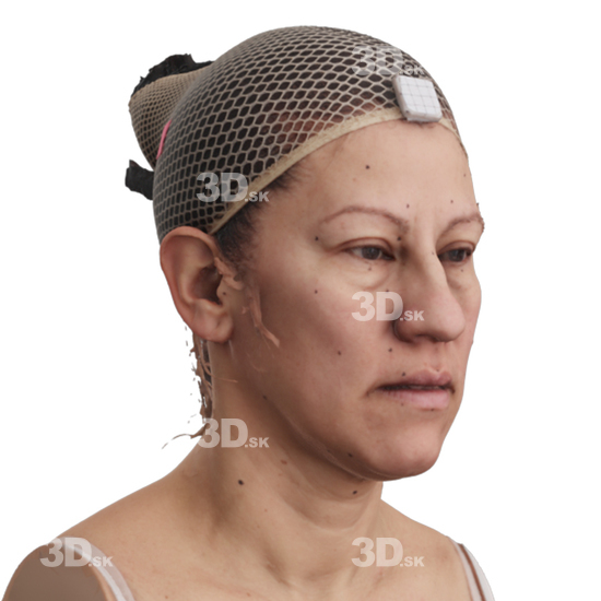 Head Woman 3D Phonemes And Emotions Hispanic