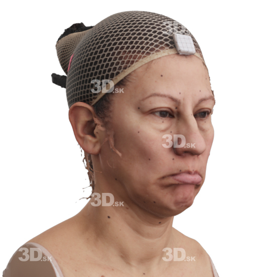 Head Woman 3D Phonemes And Emotions Hispanic