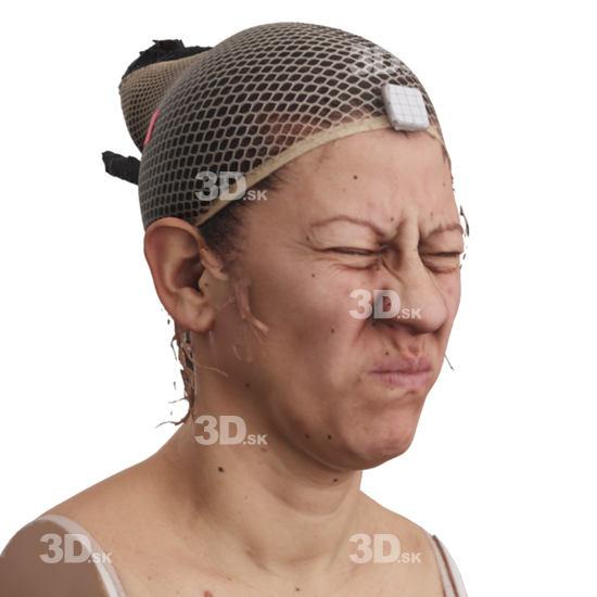 Head Woman 3D Phonemes And Emotions Hispanic