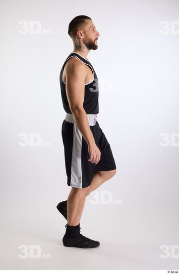 Whole Body Man White Sports Shorts Slim Athletic Walking Top Studio photo references