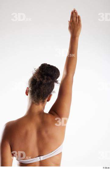 Arm Back Woman White Black Underwear Average Studio photo references