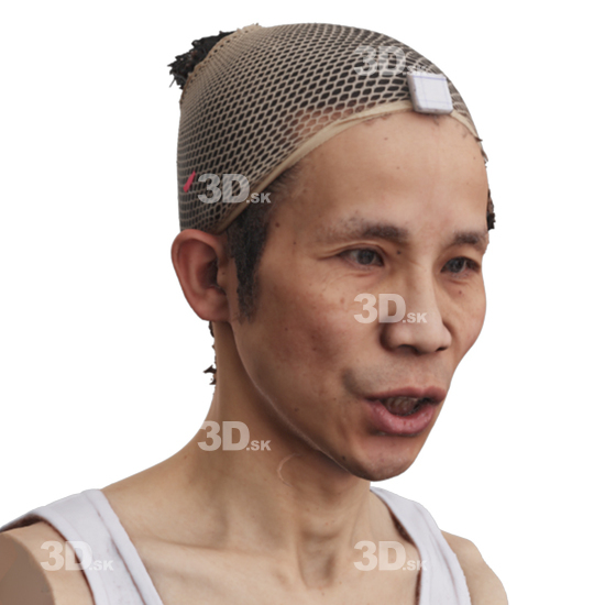 Head Man Asian 3D Phonemes And Emotions