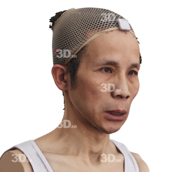 Head Man Asian 3D Phonemes And Emotions