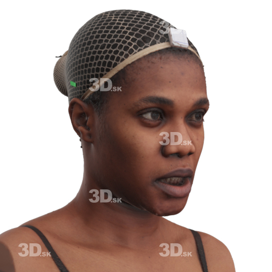 Head Woman Black 3D Phonemes And Emotions