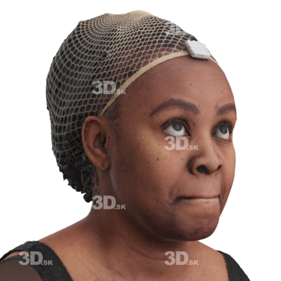 Head Woman Black 3D Phonemes And Emotions