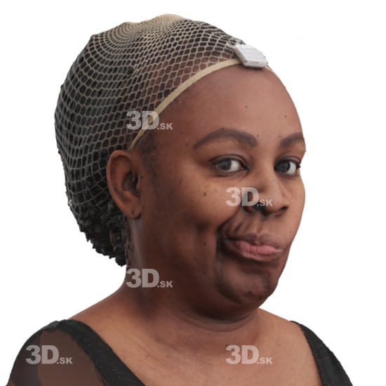 Head Woman Black 3D Phonemes And Emotions