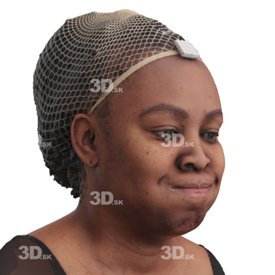 Head Woman Black 3D Phonemes And Emotions