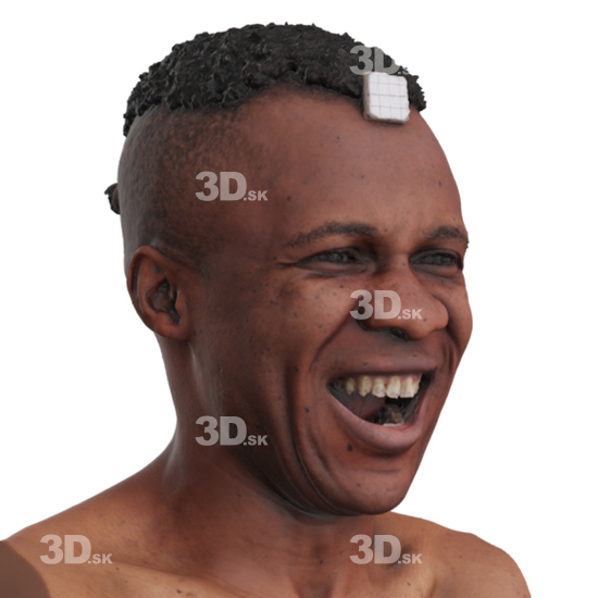 Head Man Black 3D Phonemes And Emotions