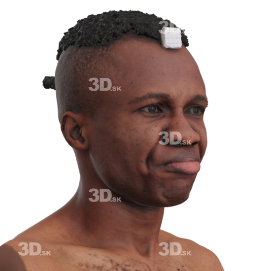 Head Man Black 3D Phonemes And Emotions