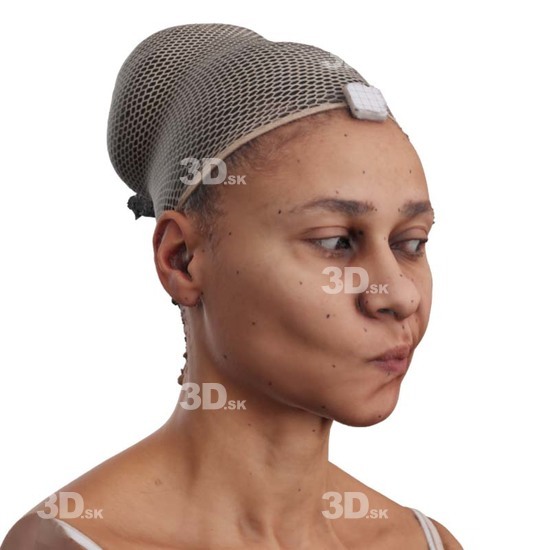 Head Woman Black 3D Phonemes And Emotions