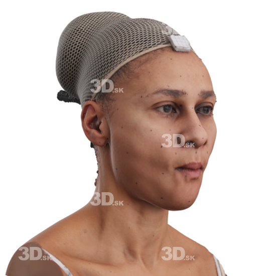 Head Woman Black 3D Phonemes And Emotions