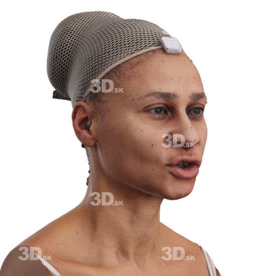 Head Woman Black 3D Phonemes And Emotions