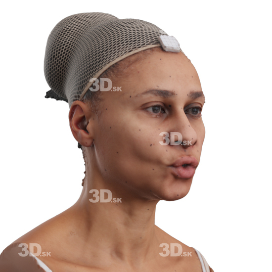 Head Woman Black 3D Phonemes And Emotions