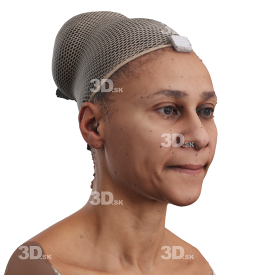 Head Woman Black 3D Phonemes And Emotions