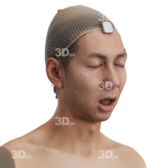 Head Man Asian 3D Phonemes And Emotions