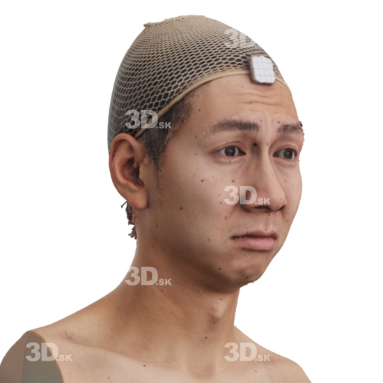 Head Man Asian 3D Phonemes And Emotions