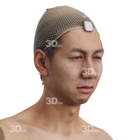 Head Man Asian 3D Phonemes And Emotions