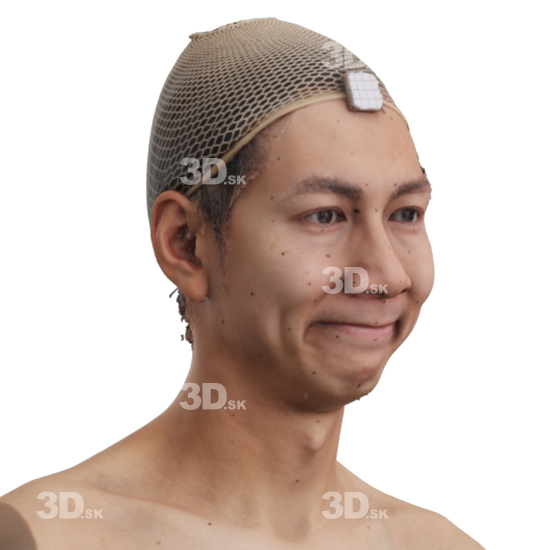 Head Man Asian 3D Phonemes And Emotions