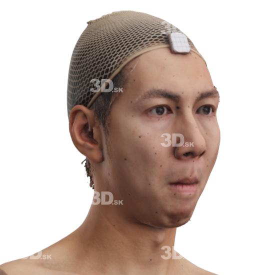 Head Man Asian 3D Phonemes And Emotions