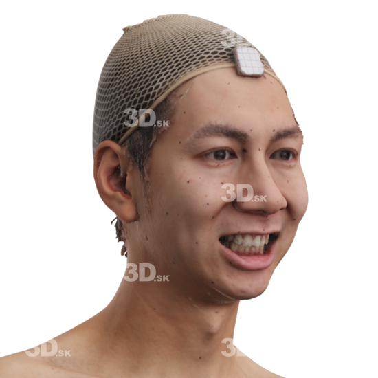 Head Man Asian 3D Phonemes And Emotions