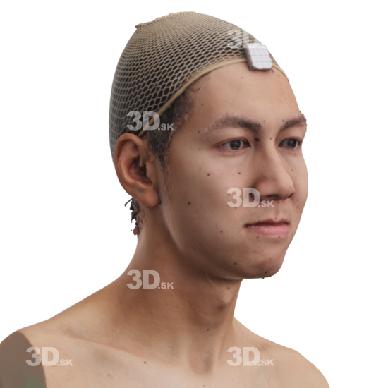 Head Man Asian 3D Phonemes And Emotions