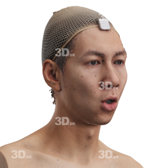 Head Man Asian 3D Phonemes And Emotions