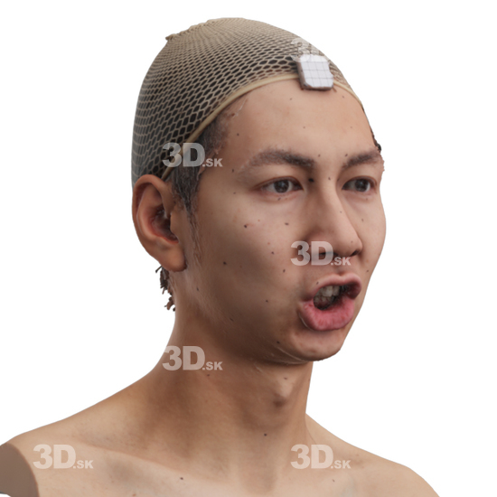 Head Man Asian 3D Phonemes And Emotions