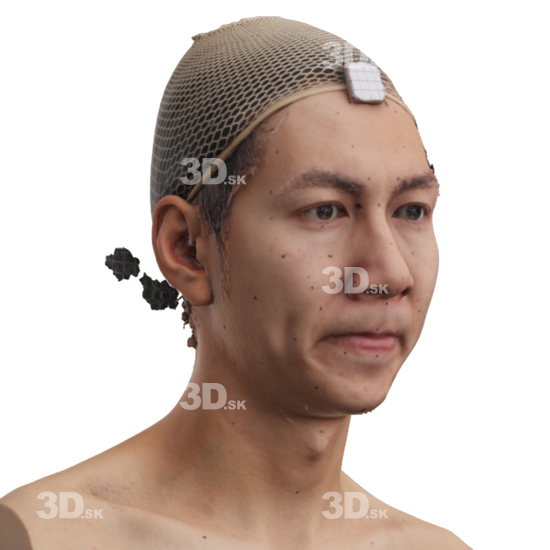 Head Man Asian 3D Phonemes And Emotions