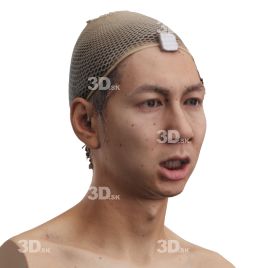 Head Man Asian 3D Phonemes And Emotions