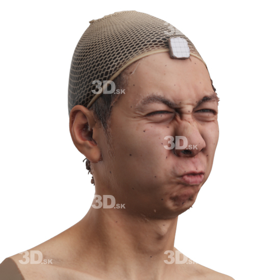 Head Man Asian 3D Phonemes And Emotions