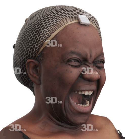 Head Woman Black 3D Phonemes And Emotions