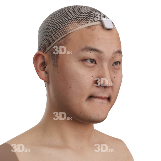 Head Man Asian 3D Phonemes And Emotions