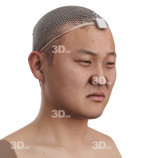 Head Man Asian 3D Phonemes And Emotions