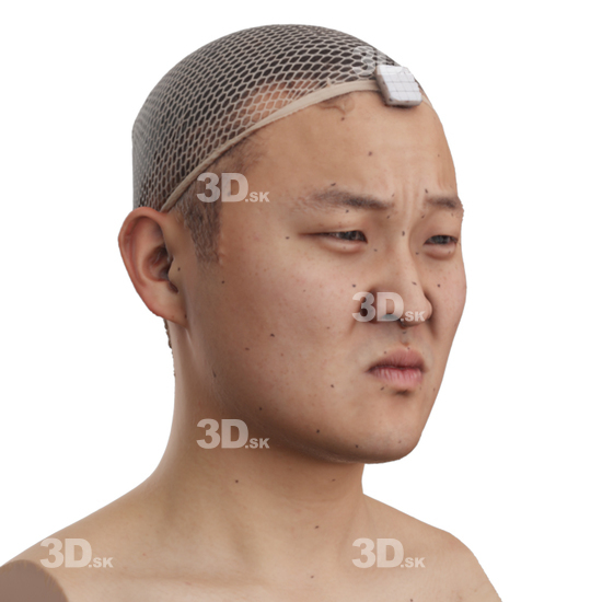 Head Man Asian 3D Phonemes And Emotions