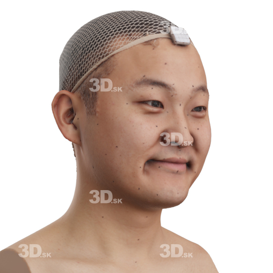 Head Man Asian 3D Phonemes And Emotions