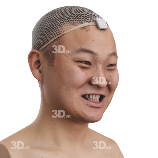 Head Man Asian 3D Phonemes And Emotions