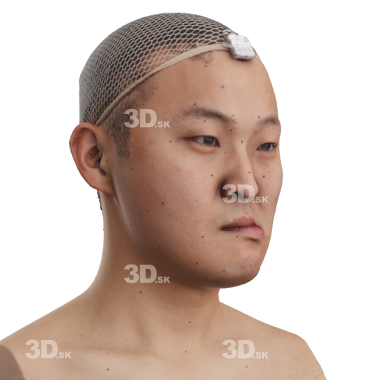 Head Man Asian 3D Phonemes And Emotions