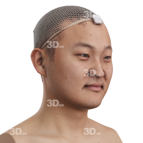 Head Man Asian 3D Phonemes And Emotions