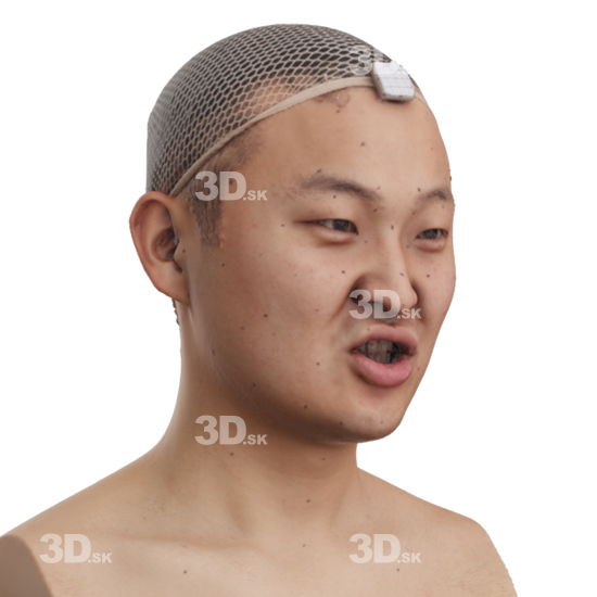 Head Man Asian 3D Phonemes And Emotions