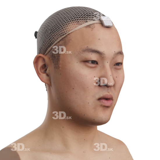 Head Man Asian 3D Phonemes And Emotions