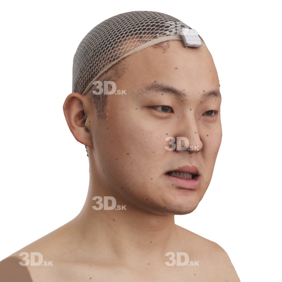 Head Man Asian 3D Phonemes And Emotions