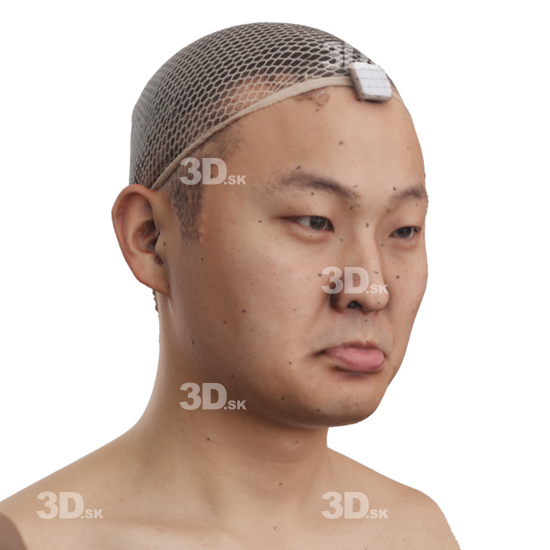 Head Man Asian 3D Phonemes And Emotions