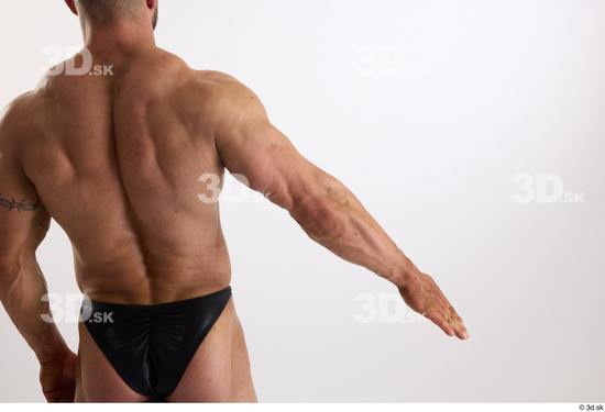 Arm Back Man White Nude Muscular Studio photo references