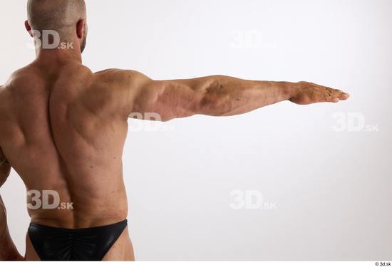 Arm Back Man White Nude Muscular Studio photo references