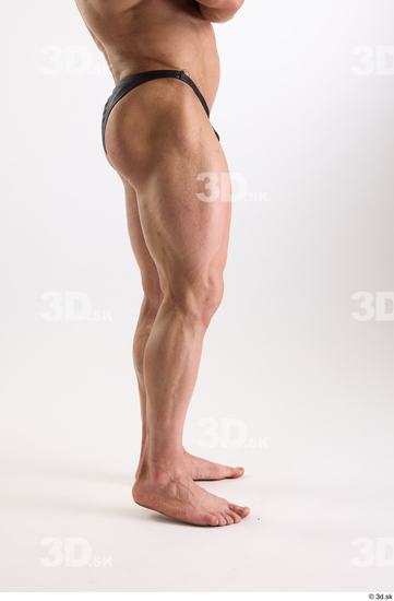 Leg Man White Underwear Muscular Studio photo references