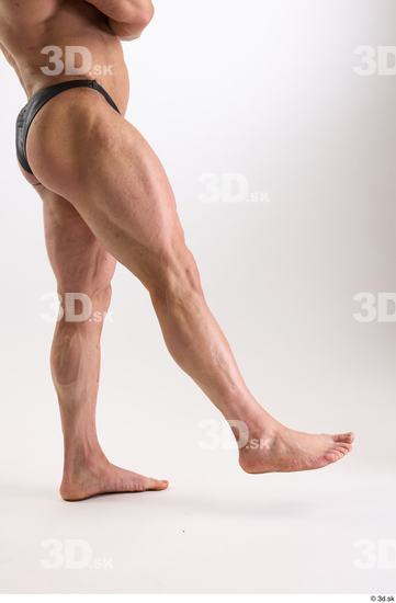 Leg Man White Underwear Muscular Studio photo references