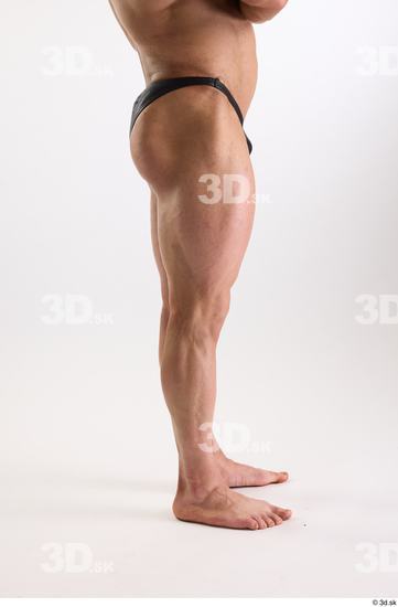 Leg Man White Underwear Muscular Studio photo references