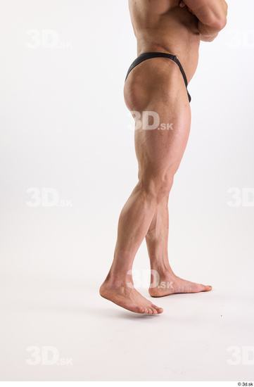 Leg Man White Underwear Muscular Studio photo references