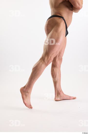 Leg Man White Underwear Muscular Studio photo references